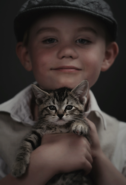 Boy and his kitty by Emily Pearl Photography